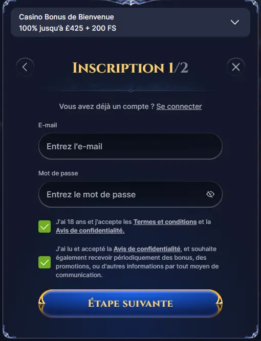 cazeus casino connexion